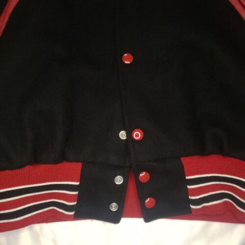 Vtg Varsity Letterman Jacket Wool Men's Large RARE Soccer Patches Made In USA - Picture 8 of 19