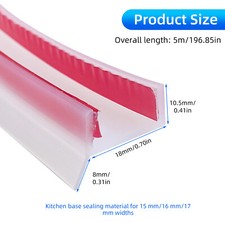Kitchen Skirting Board Sealing Profile for 15/16/17mm Skirting Board Bathroom