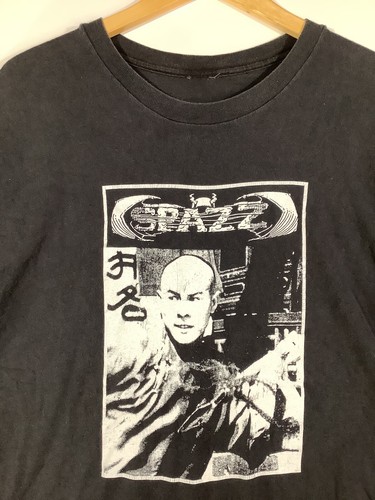 T-shirt grafica nera SPAZZ vintage anni 90 Slap-a-Ham Thrashcore Power Violence XL - Foto 2 di 4