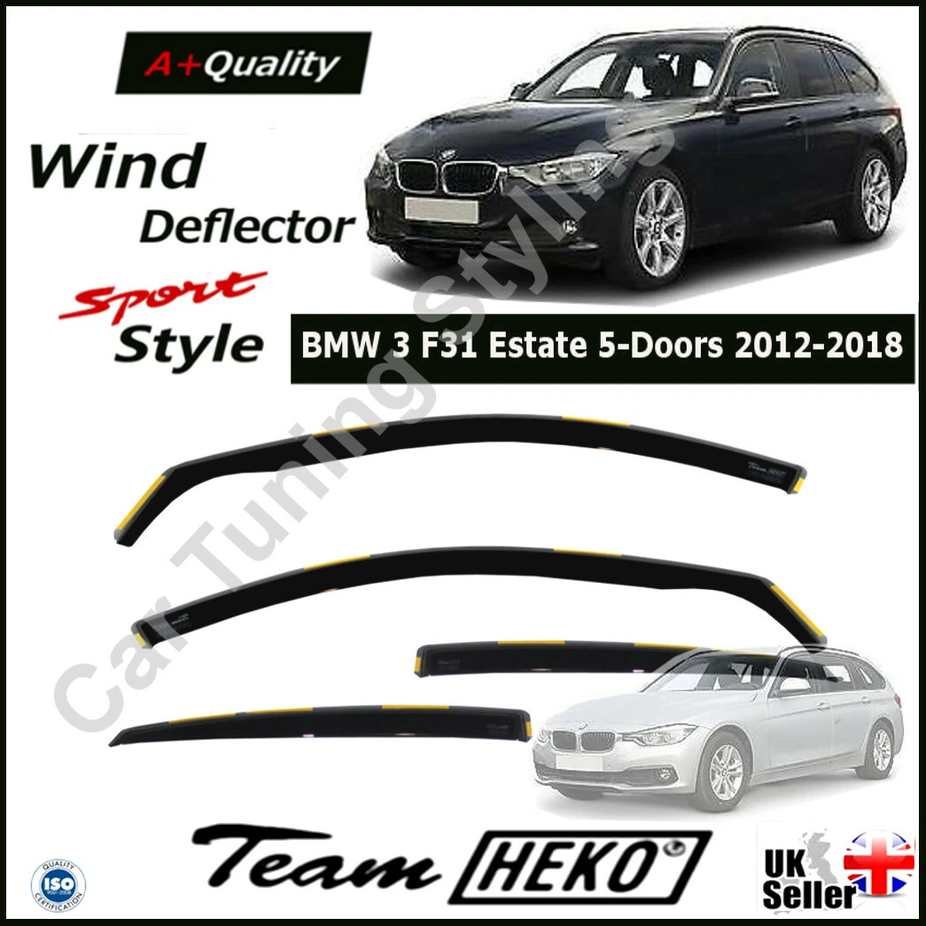 BMW 3 F31 Estate 5 Doors 2012 2018 4 pc Wind Deflectors HEKO Tinted
