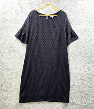 New Capture Womens Shift Midi Dress Size 20 Black Lace Short Sleeve Round Neck