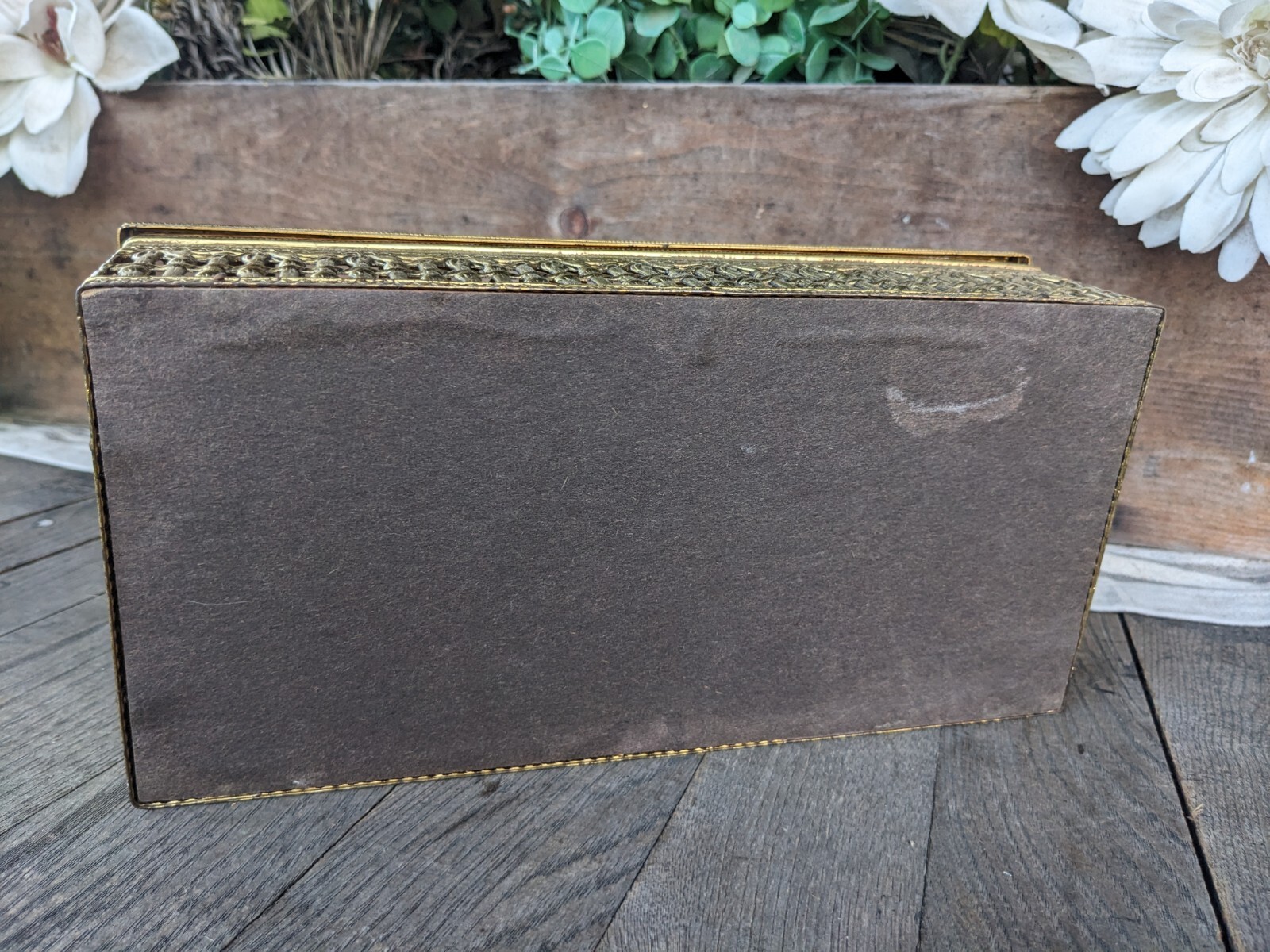 Vintage Brass Filigree Tissue Box Holder eBay