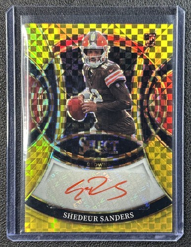 SHEDEUR SANDERS 2025 PANINI SELECT #RSI-SSS ROOKIE AUTO GOLD PRIZM 6/10 BROWNS