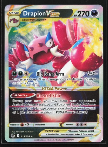 Drapion VSTAR 119/196 Lost Origin Holo Ultra Rare Pokemon Card