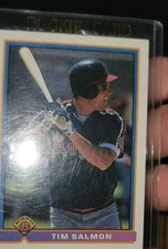 1991 Bowman Tim Salmon #203 (RC) Rookie Baseball Card California Angels. rookie card picture