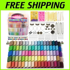 85-Color Polymer Clay Kit with Tools - Non-Sticky, Oven Bake