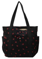 Cute Strawberry Shoulder Tote Bag 2025 Corduroy Book Handbag Square Purse Mul...