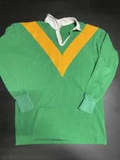 Size X-large Vintage Canterbury Long Sleeve Soccer Polo Green And Yellow Shirt