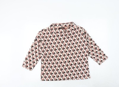 Mongul Damen Basic Bluse Mehrfarbig Geometrisch Baumwolle Größe S Rundhals