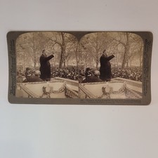 Vintage Stereoview Card: President McKinley Speaking Quincy, IL 1900 Underwood