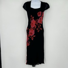 Vintage Y2K Romantic Whimsigoth Midi Dress Women L Fairy Grunge Bias Sheer Lined