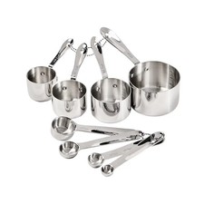 All-Clad Stainless Steel Measuring Cups & Spoons Set 8 Piece Silver