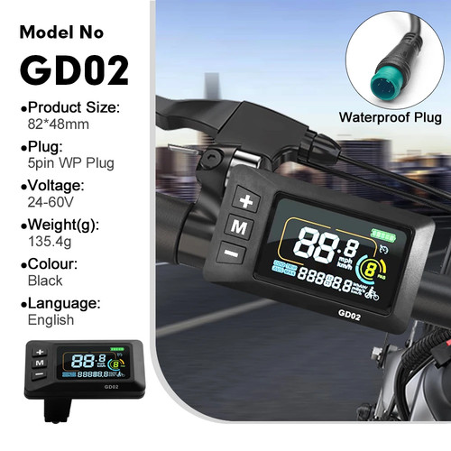 Electric Bike Display 24V-72V Ebike LCD Colour SM/Waterproof Plug Display   - Picture 26 of 46
