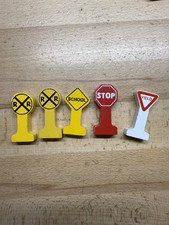 Thomas Wooden Railway Cargo Lot Track Accessories Railroad Stop School Signs