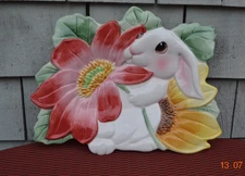 Fritz and Floyd Essentials ‘Bunny Blooms’ Canape Plate/Dish Wall Plaque