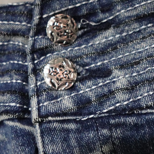 Crocker Jeans Girl's 7 Blue Denim Slim Flat Front Button Activewear Casual - Picture 7 of 14