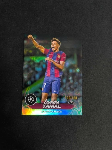 2023-24 Topps Stadium Club Chrome Lamine Yamal #27 RC Rookie Aqua Electric /199