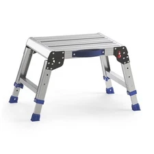 Folding Step Stool for Adults, Aluminum Work Platform Short Non-Folding Deck