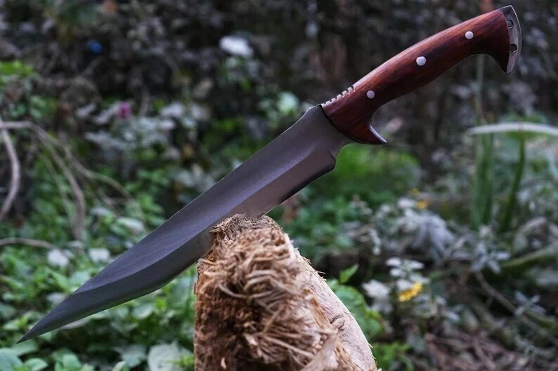 Custom Handmade Carbon Steel Blade Survival Machete Knife| Hunting Knife Camping