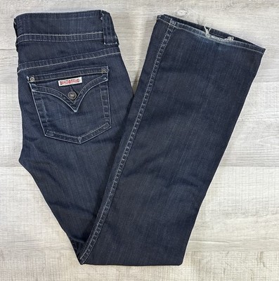 Hudson Flare Jeans Dark Blue Denim Pants Made USA Women s Size 30 (Actual 33X32)