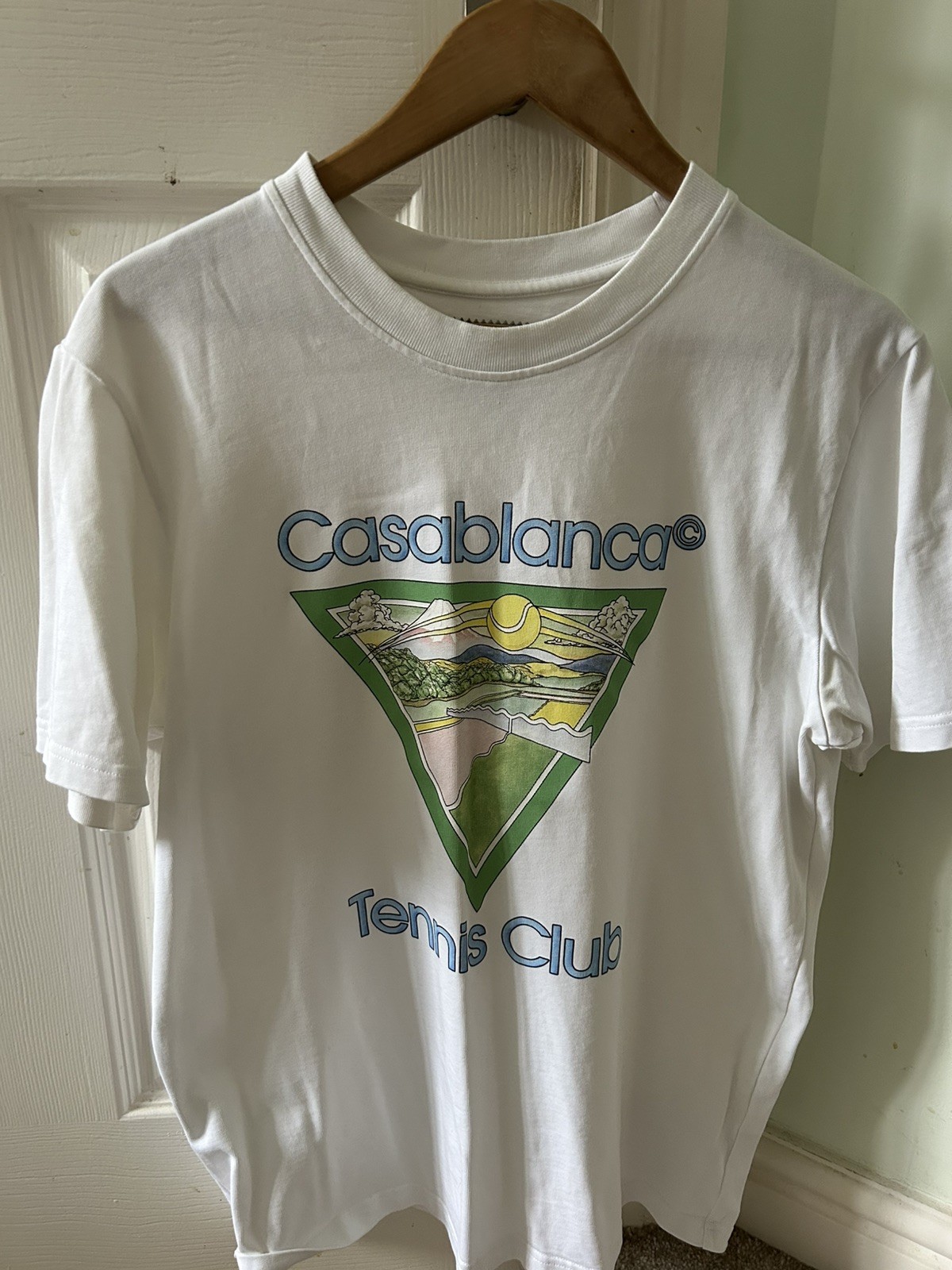 Genuine Casablanca Tennis Club T-Shirt White Tennis Club Print Medium Worn Once