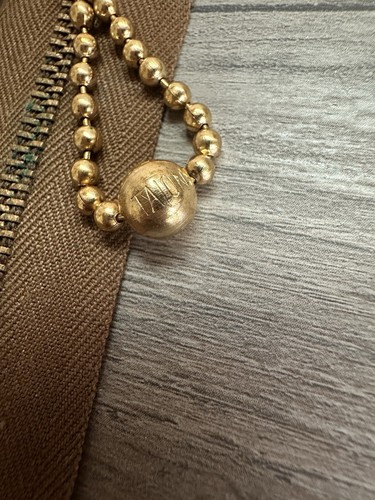 2 VTG TALON Zippers Metal- Yellow Brass/Brown Cotton/ 4.5”-6” Made in USA RARE - Picture 4 of 11