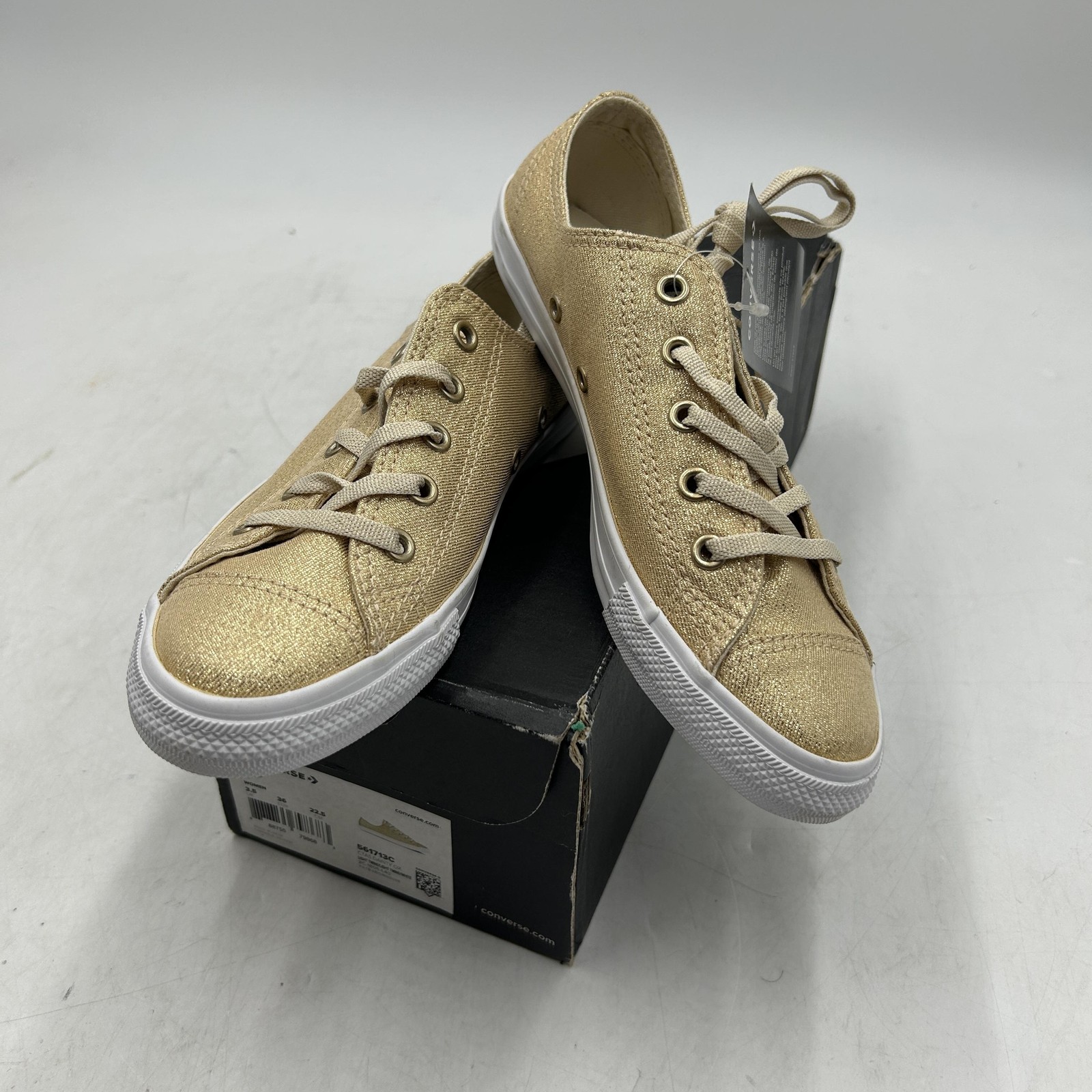 Converse CTAS Dainty Ox Shoes Women’s Size 5.5 Low Top Canvas Gold Sparkle Converse CTAS Dainty Ox Shoes Women’s Size 5.5 Low Top Canvas Gold Sparkle