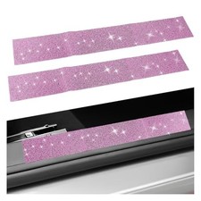 2PCS Car Door Edge Entry Guard, Bling Rhinestone Anti-Collision Adhesive Pink