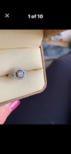 18ct White Gold Round Diamond Halo Engagement Ring SI1 G GIA Size M