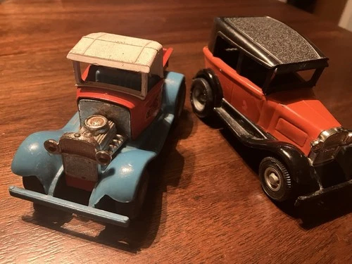 Mini Tonka Lot Of 2  4” Pressed Steel Model A Ford Hot Rod Pickup & Ford Vicky