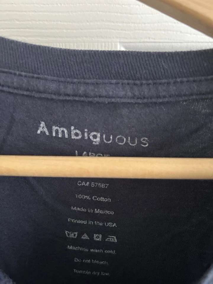 Ambiguous Men’s Large Blue Graphic Design Cotton T-shirt - Image 4 of 4