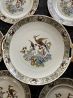 Vintage Epiag Czechoslovakia China Handled Platter 10" & 6 Gold Rim Plates 8" — photo 3