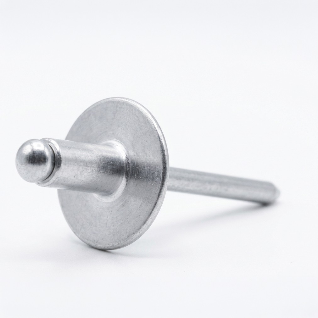 Aluminum Large Flange Pop Rivets, Dome Head Open-End Blind, 1/8"-3/16" Bulk