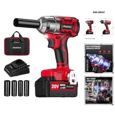 Versatile 20V Cordless Impact Wrench - Brushless, LED Light & Lightweight Design