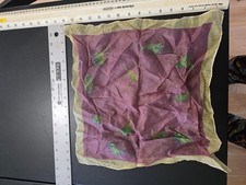 VINTAGE SEE DESCRIPTION GEOMETRIC SILK SQUARE SCARF HANDKERCHIEF FREE SHIPPING 