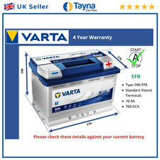 EFB Battery fits PORSCHE MACAN 928 CARRERA GT BOXSTER 911 Varta 096 EFB