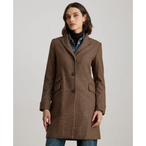 LRL Ralph Lauren Single-Breasted Walker Coat Women 4 Brown Heritage Wool NWT