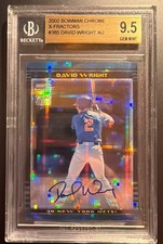 2002 Bowman Chrome David Wright Rookie X-Fractor Autograph BGS 9.5 Auto 10 Gem
