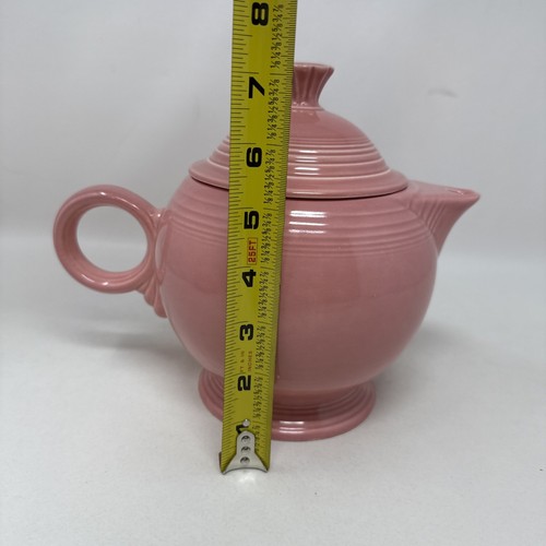 Fiesta Fiestaware Rose Pink Peony Large Teapot with Lid Pitcher 7" Tall - Picture 16 of 18
