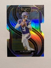 2024 Panini Select - Premier Level J.J. McCarthy #134 Silver Prizm Die-Cut (RC)