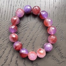 Faceted chalcedony bracelet 13mm 6.5