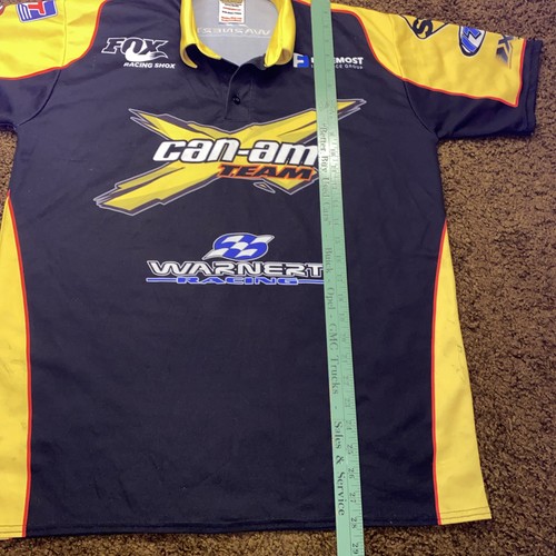 Can-Am Team Logo Polo Shirt Men's Medium Yellow Fox Rotax XPS NSK MotoWorks DWT - Picture 8 of 18