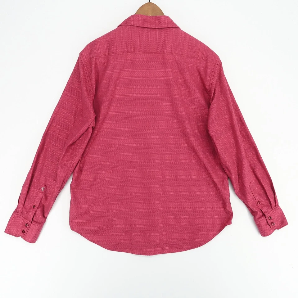Robert Graham Shirt Mens XL Magenta Classic Fit Patterned Button Up Flip Cuff - Image 2 of 4