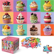 Jumbo Floor Puzzle for Kids,48 Piece Cupcake Jigsaw Puzzles,Learning Educational