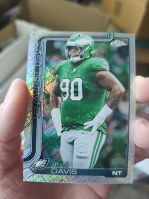 #ad 2025 Topps Chrome Football #249 Jordan Davis Fanatics Logo Foil Refractor $3.98