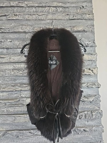 Damen Dolce & Gabbana Weste Braun Leder 36 / S /