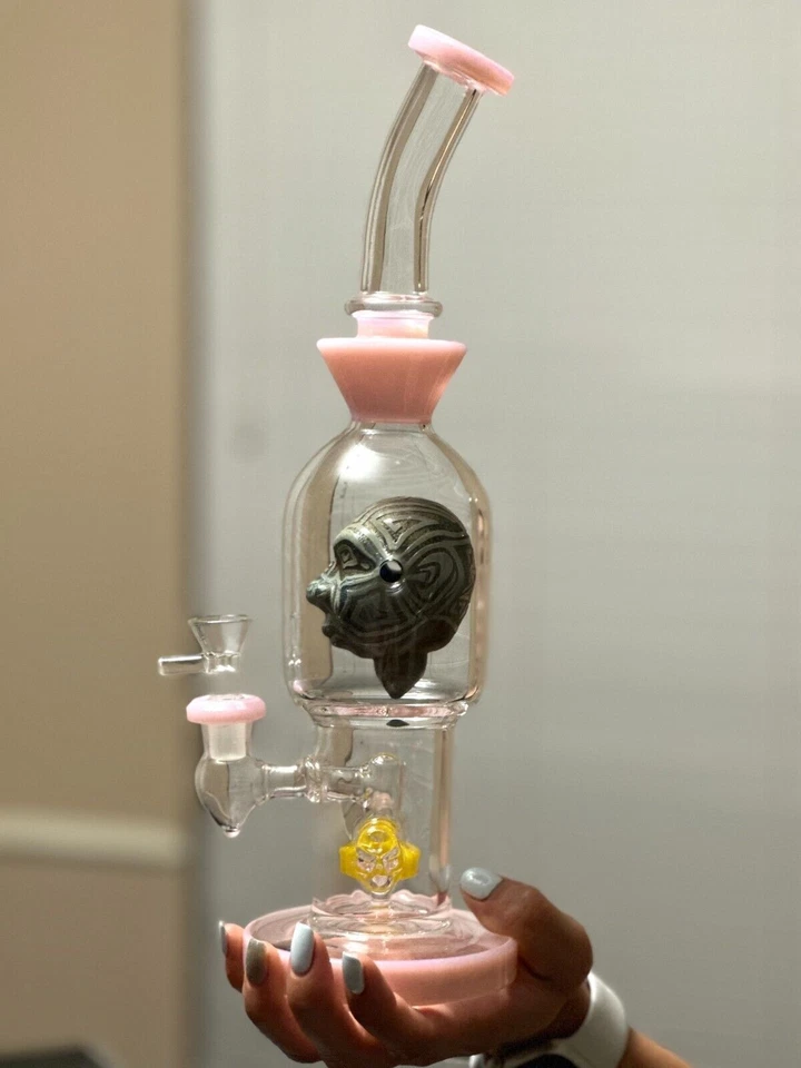 Bong de vidrio alienígena de 13,5"" pipa de agua artística de 14 mm único monstruo coleccionable Foto 3 de 4