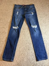 Neo Blue Jeans Men's Size 32 Distressed Medium Blue Denim Striaght Leg Preppy