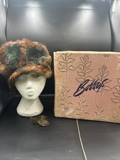 1950&rsquo;s Pheasant Turbin Hat From Booby&rsquo;s! Noch original Hutschachtel
