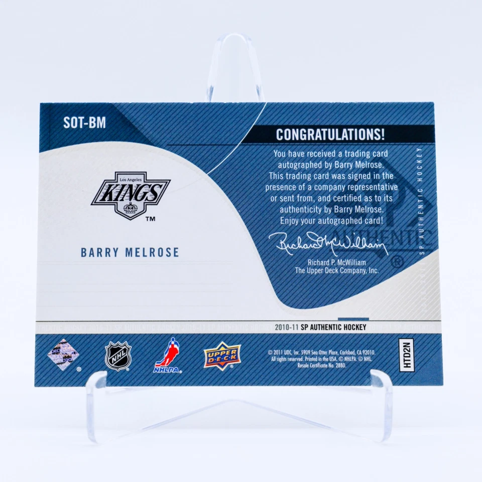 2010-11 SP Authentic Sign of the Times Barry Melrose Auto #SOT-BM - Image 2 of 2